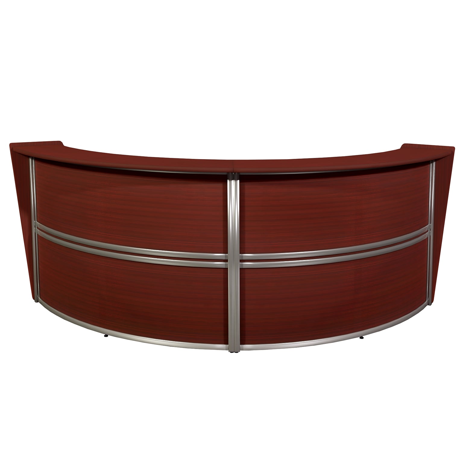 Regency Marque 124.5W Curved Reception Desk Workstation, Mahogany (77292MH)