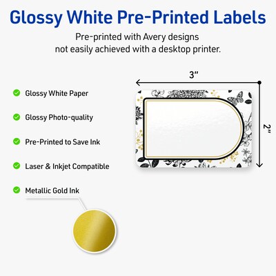 Avery Rectangle Laser/Inkjet Multipurpose Labels, 2 x 3, White, 80/Pack (19479371016)