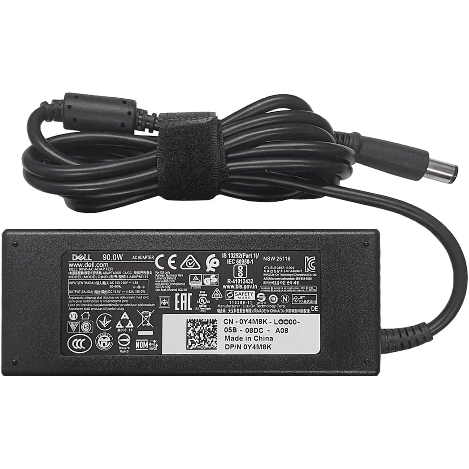Dell 90W 7.4mm Laptop Adapter & Charger for Inspiron, Latitude, Precision, and Vostro Laptop, Black (0W6KV)