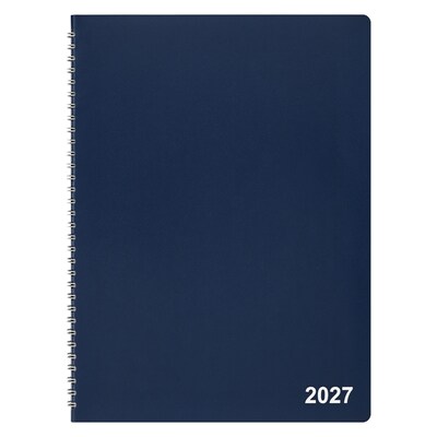 2027 Staples 8 x 11 Monthly Planner, Faux Leather Cover, Navy (ST58476-27)