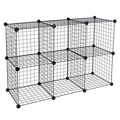Mount-It! 28 x 42 6-Cube Storage Organizer, Black (WI-4012)