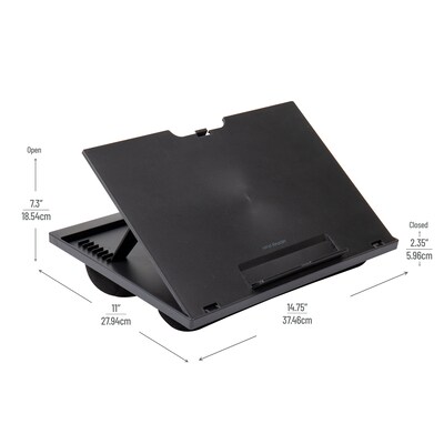 Mind Reader 11" x 14.75" Plastic Lap Desk with Cushion, Black (LTADJUST-BLK)