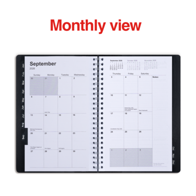 2026 Staples 5" x 8" Weekly & Monthly Appointment Book, Black (ST58454-26)