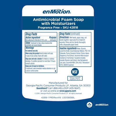 enMotion Gen2 Foaming Soap Refill by GP PRO, 1200 mL, 2/Carton (42818)