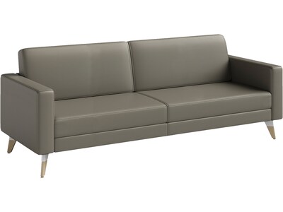 Safco Resi 77" Vinyl Lounge Sofa, Gray (1730RESFEET4PKGR)