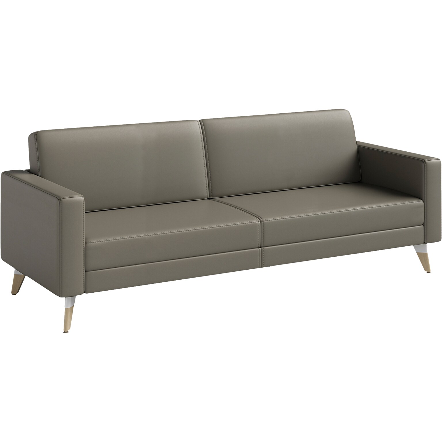 Safco Resi 77 Vinyl Lounge Sofa, Gray (1730RESFEET4PKGR)