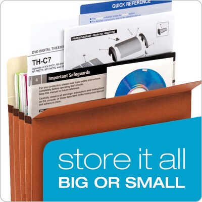 Globe-Weis® Colored File Pockets; Legal Size, 3-1/2" Expansion, Blue