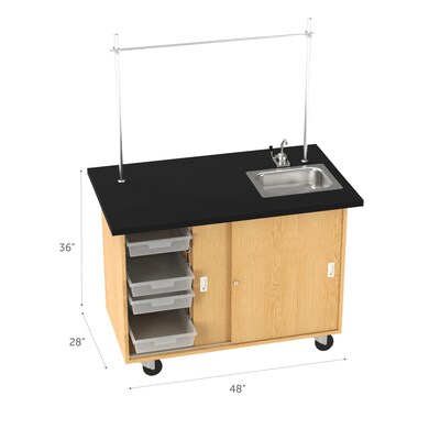 Diversified Woodcrafts Kinetic Mobile Demo Center Rectangular Demonstration Table, 48 x 28, Oak (4222K)