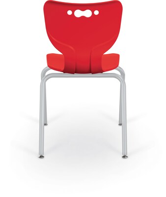 MooreCo 18" Hierarchy Student Chair with 4 Legs, Red/Platinum Base (703673561976)