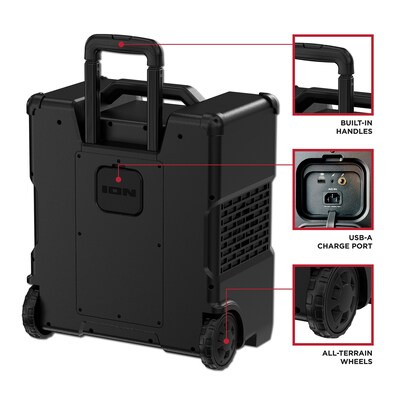 ION Block Rocker Icon Bluetooth All-Terrain Portable Speaker, Water Resistant, Black (IONBLCKRCKRX)