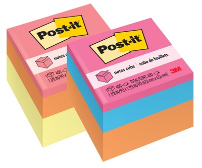 Post-it Notes, 2 x 2, Assorted Collection, 400 Sheet/Pad (7010311810)