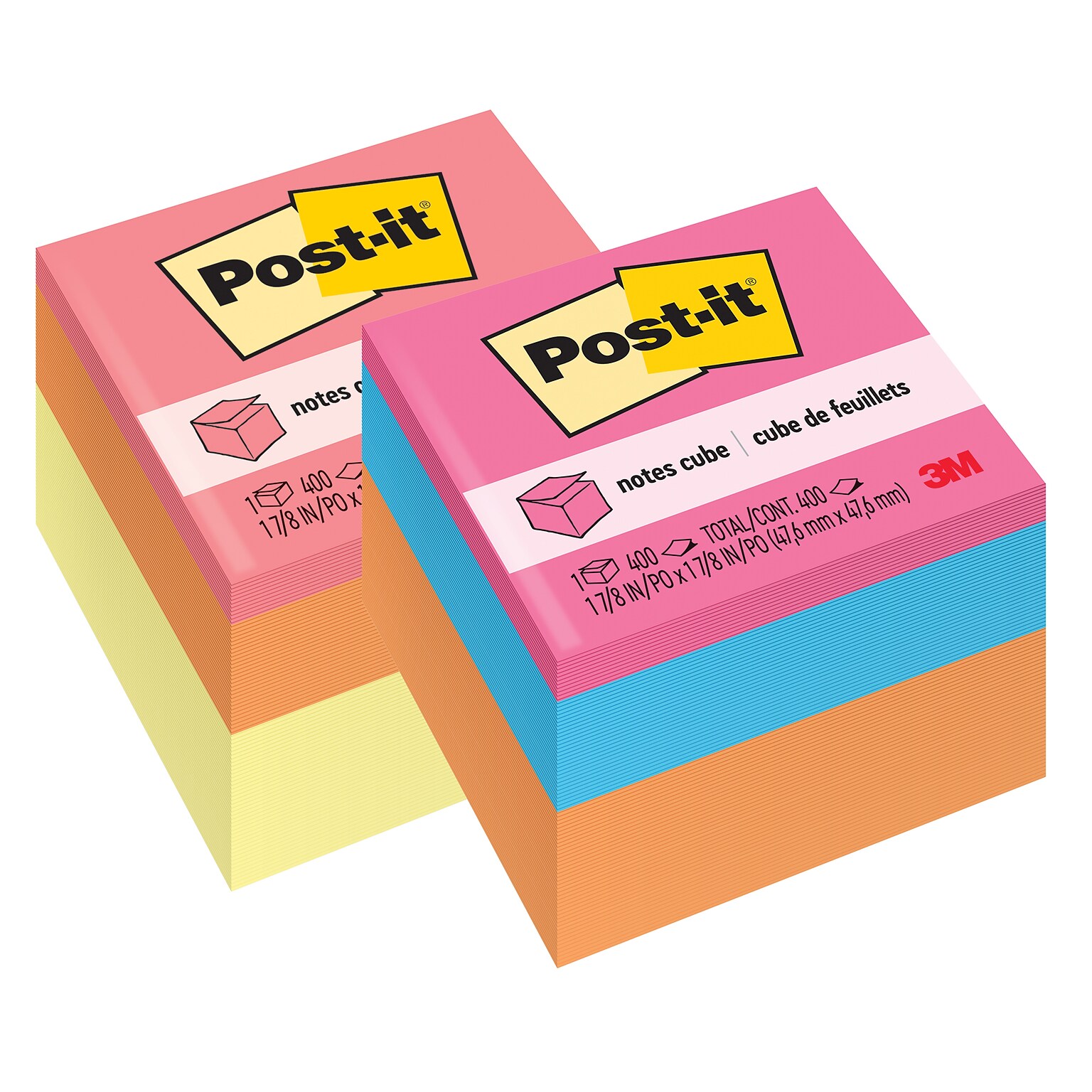 Post-it Notes, 2 x 2, Assorted Collection, 400 Sheet/Pad (7010311810)