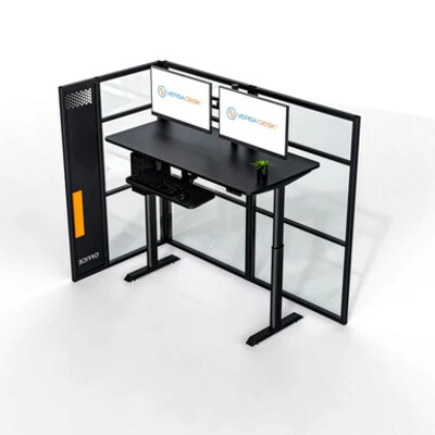 VersaDesk WorkNest 66"H x 79.5"W L-Shaped Cubicle Panel Workstation, Black (WNCL-7248-B)