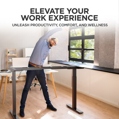 Uncaged Ergonomics Rise Up Electric Adjustable Height Desk Frame, Black (Rub)