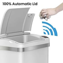 iTouchless Automatic Touchless Sensor Trash Can with Odor Filter and Fragrance – 4 Gallon - White