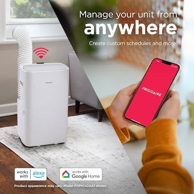 Frigidaire 115-Volt 14000 BTU (10000 BTU DOE) Portable Air Conditioner, WiFi Enabled, White (FHPC142AA1)