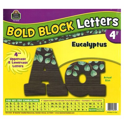 Teacher Created Resources Letters and Numbers, Eucalyptus, 230/Pack (TCR8450)