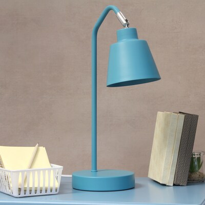 Simple Designs Sleek Essentials LED Desk Lamp, 16", Cyan Blue (LD1077-CYN)