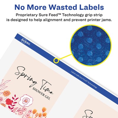 Avery Laser/Inkjet Square Labels, 3" x 3", White, 60 Labels/Pack (94101)