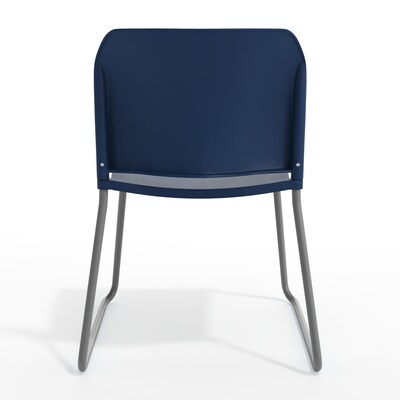 Flash Furniture Hercules Kenai Office Reception Stack Chairs, Navy Plastic/Gray Frame, 5/Pk (5RUT239ANNV)
