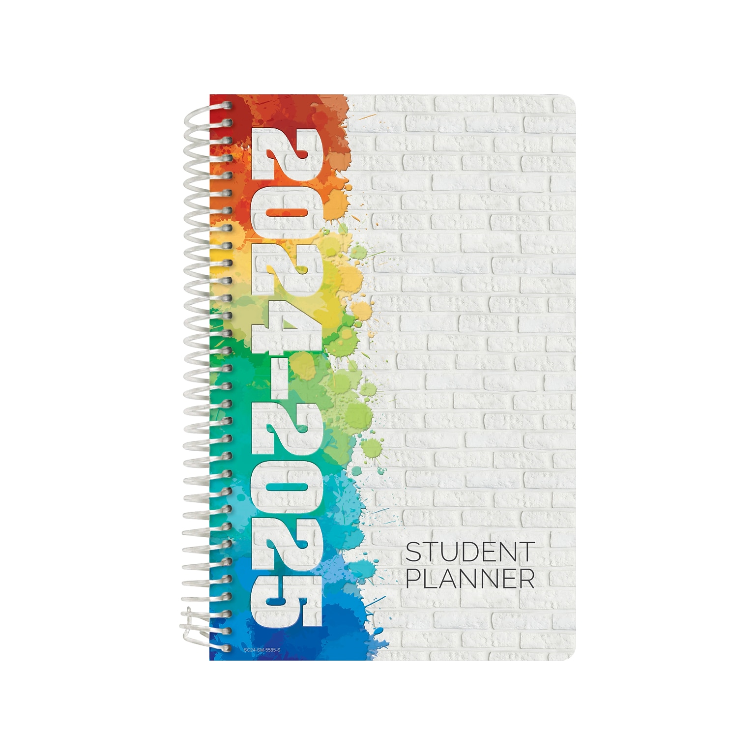 2024-2025 Global Printed Products White Brick 5.5 x 8.5 Weekly & Monthly Student Planner, Paper Cover (SC24-SM-5585-S)
