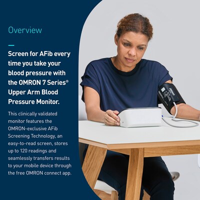 Omron 7 Series Bluetooth Upper Arm Blood Pressure Monitor, Black/White (BP7360)