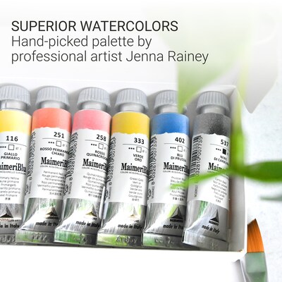 MaimeriBlu Watercolor Paint, Assorted Colors, 12ml, 6/Set (MAIM1698060)