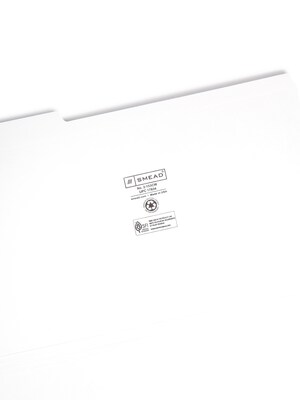 Smead Reinforced File Folder, 3 Tab, Legal Size, White, 100/Box (17834)