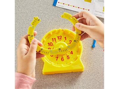 hand2mind NumberLine Clock Mini Student Clock, Yellow, 6/Set (92287)