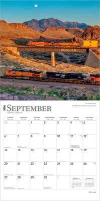 2026 BrownTrout Railroads 12" x 12" Monthly Wall Calendar (9798330705306)