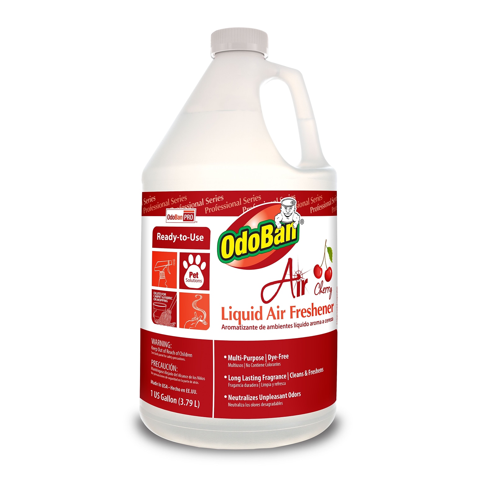 OdoBan Professional Air Freshener, Cherry Scent, 1 Gallon (977362-G4)
