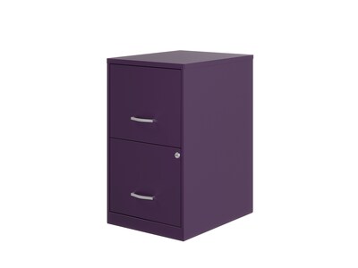 Space Solutions SOHO Smart File 2-Drawer Vertical File Cabinet, Letter Size, Lockable, Midnight Purple (25273)