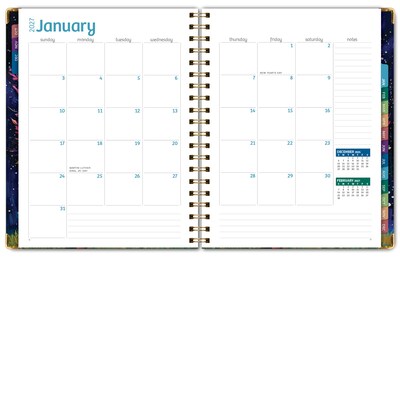 2027 Excello Brands Fashion Planner 8.5" x 11" Calendar Year Weekly & Monthly, Hardcover, Black Tree Seasons