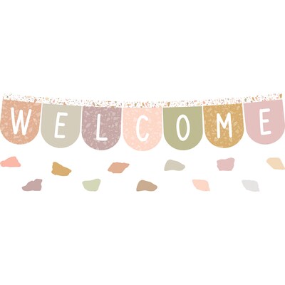 Teacher Created Resources Terrazzo Tones Welcome Bunting Bulletin Board Set, 58/Set (TCR7200)