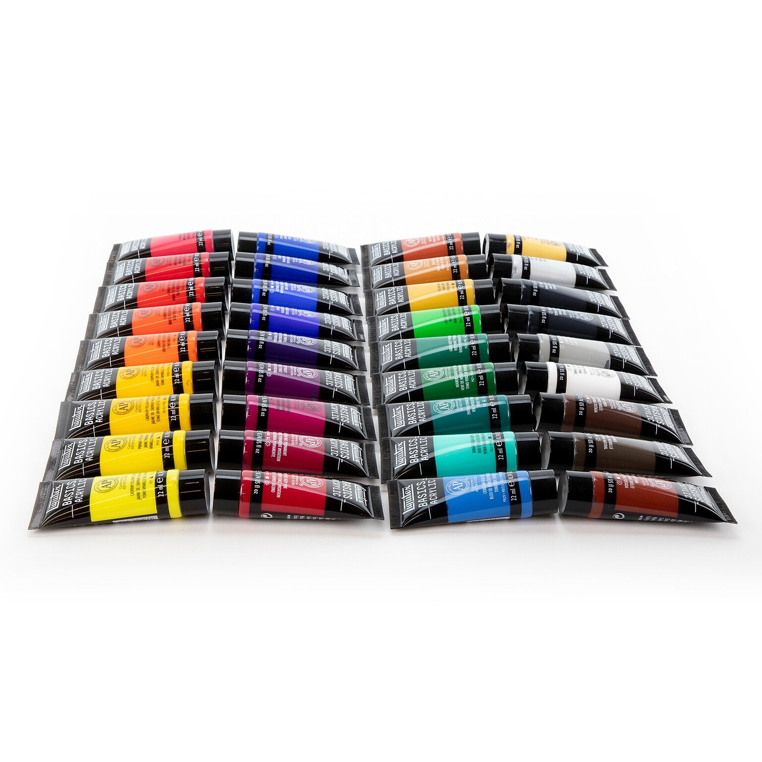 Liquitex BASICS Acrylic Paint Tube, Assorted Colors, 22 mL, 36/Pack (LIQ3699360)