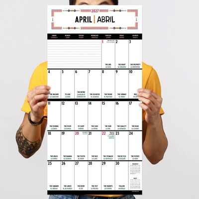 2027 TF Publishing Spanish Words for Everyone 12" x 12" Monthly Wall Calendar, Multicolored (27-1148)