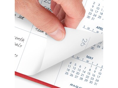 2025 AT-A-GLANCE 9" x 11" Monthly Planner, Faux Leather Cover, Red (70-250-13-25)