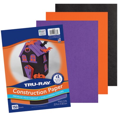 Tru-Ray Halloween 9 x 12 Construction Paper, Assorted Colors, 150 Sheets/Pack (PAC6688)