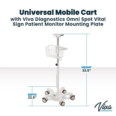Viva Comfort Universal Vital Sign Monitor Mobile Stand with Mounting Plate, White (ADIME912-C-MP-08-MK)