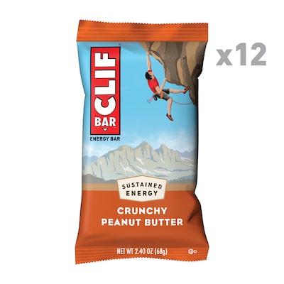 Clif Bar Crunchy Peanut Butter Energy Bar, 2.4 oz., 12 Bars/Box (CCC50120)