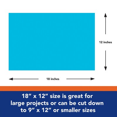 Tru-Ray 12" x 18" Construction Paper, Atomic Blue, 50 Sheets/Pack, 3 Packs/Bundle (PAC103401-3)
