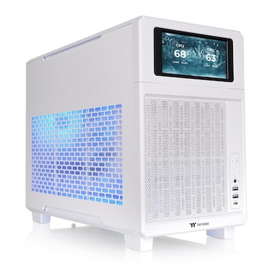 Thermaltake TR200 Micro-ATX Micro Chassis Computer Case, Snow (CA-11L-00S6NN-01)