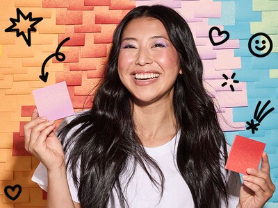 Post-it Shimmer Sticky Notes, 3" x 3", Cool Collection, 45 Sheets/Pad, 3 Pads/Pack (SENS-SN33-CL)
