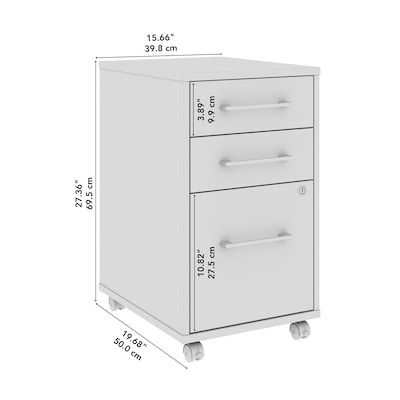 Bush Business Furniture Hustle 3-Drawer Mobile File Cabinet, Letter/Legal Size, Lockable, Platinum Gray (HUF116PGSU)