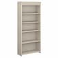 Bush Furniture Fairview Collection 69"H 5-Shelf Bookcase with Adjustable Shelves, Antique White Laminated Wood (WC53265-03)