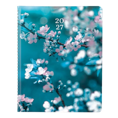 2027 Brownline Nature Cherry Blossoms 8.5 x 11 Weekly Appointment Book (CB950G.03-27)