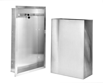 Alpine Industries Metal Indoor Trash Can, 12 Gallon, Stainless Steel (493)