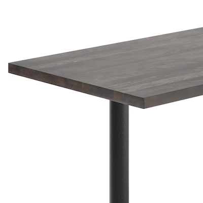 Flash Furniture Bennett Wooden Commercial Indoor Table, 48" x 30", Dark Brown Top/Black Base, (GSF3048DBT0522)