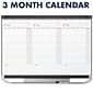 Quartet Prestige Total Erase Calendar Whiteboard, Graphite Frame, 3' x 2' (CMP32P2)