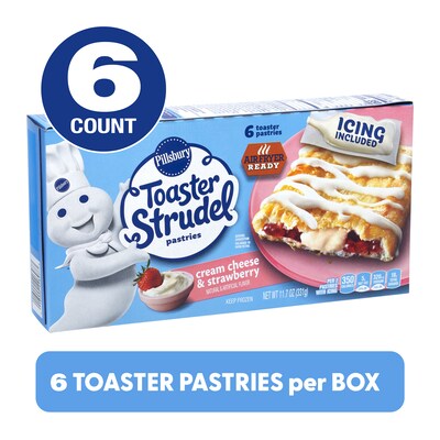 Pillsbury Toaster Strudel, Cream Cheese Strawberry, 11.7 oz, 36/Pack (600-04141)